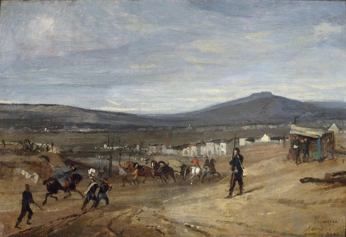 Vaugirard Pendant Le Siege De Paris 1870 by Clément-Auguste Andrieux - Canvas Print
