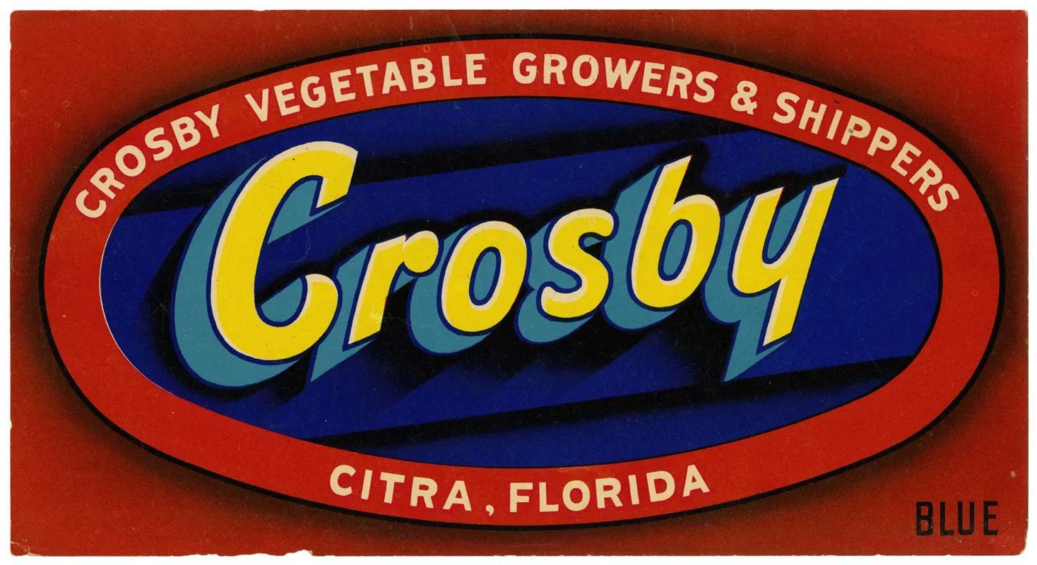 Vegetable Label For Crosby Blue