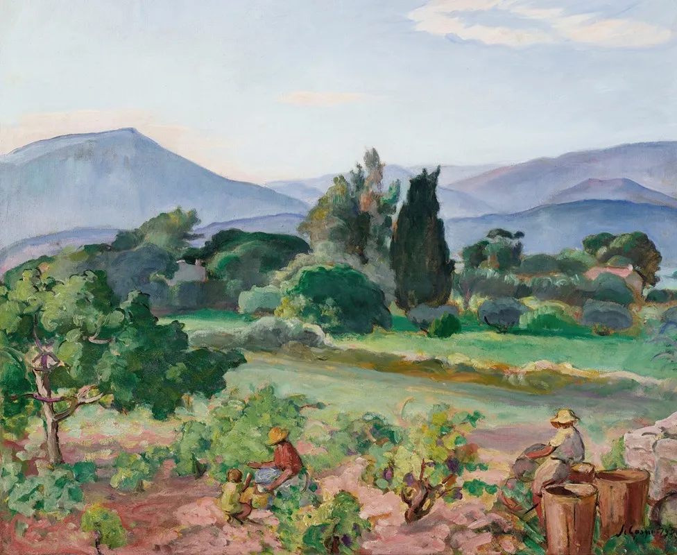 Vendanges Dans La Vallee Du Faron by Henri Lebasque - Canvas Print
