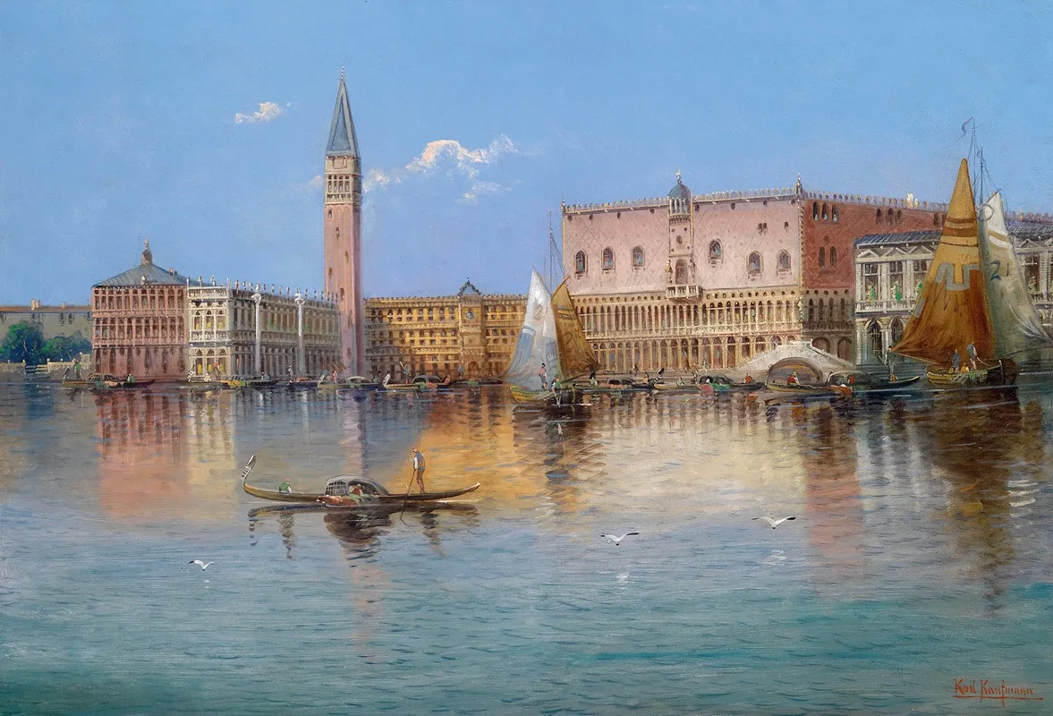 Venedig Acqua Alta by Karl Kaufmann - Canvas Print