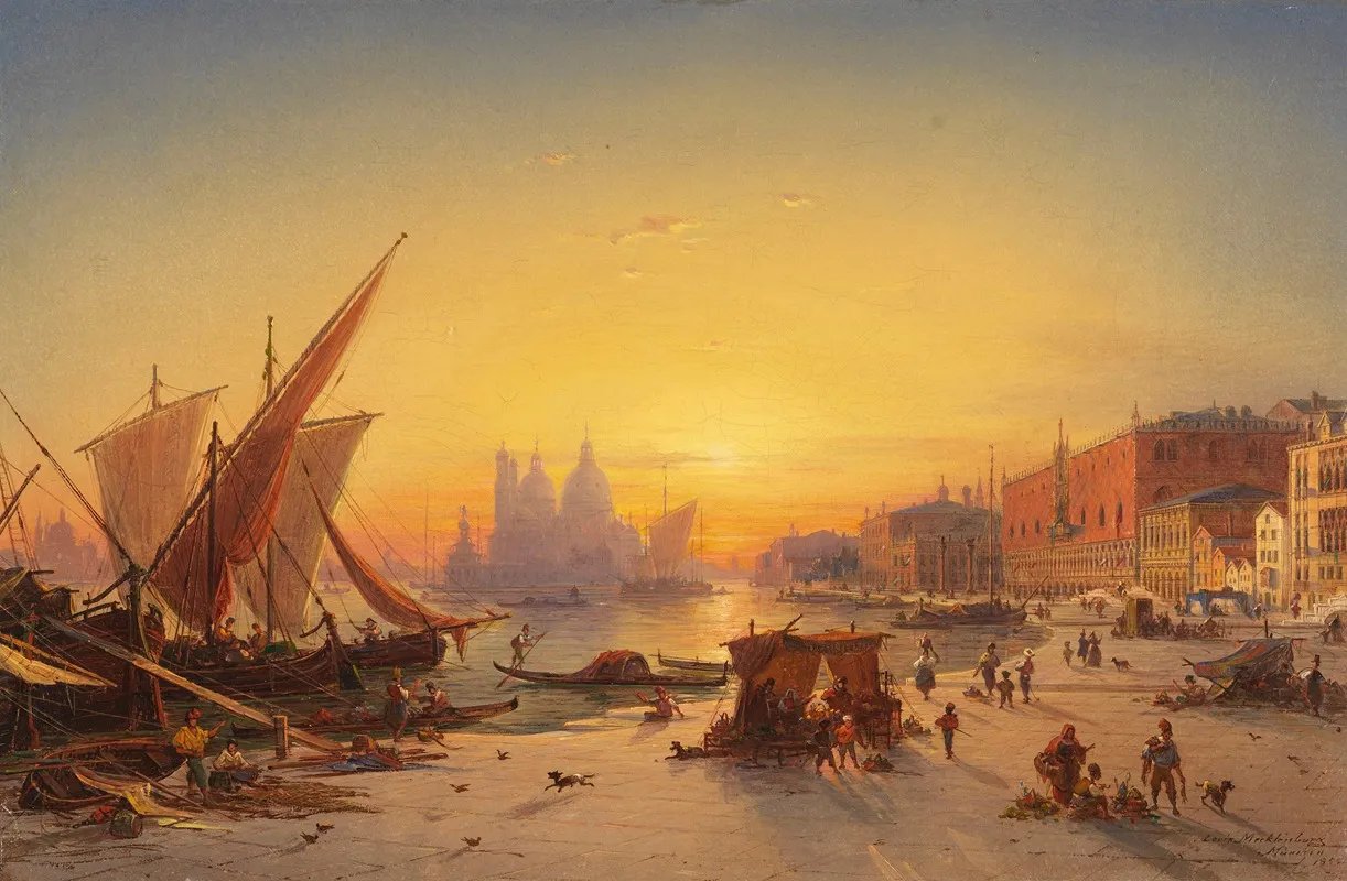 Venedig Im Abendlicht by Ludwig Mecklenburg - Canvas Print