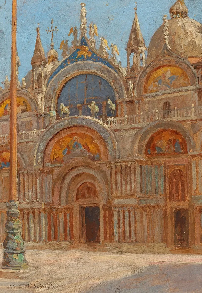 Venedig San Marco Portal by Jan Stanisławski - Canvas Print