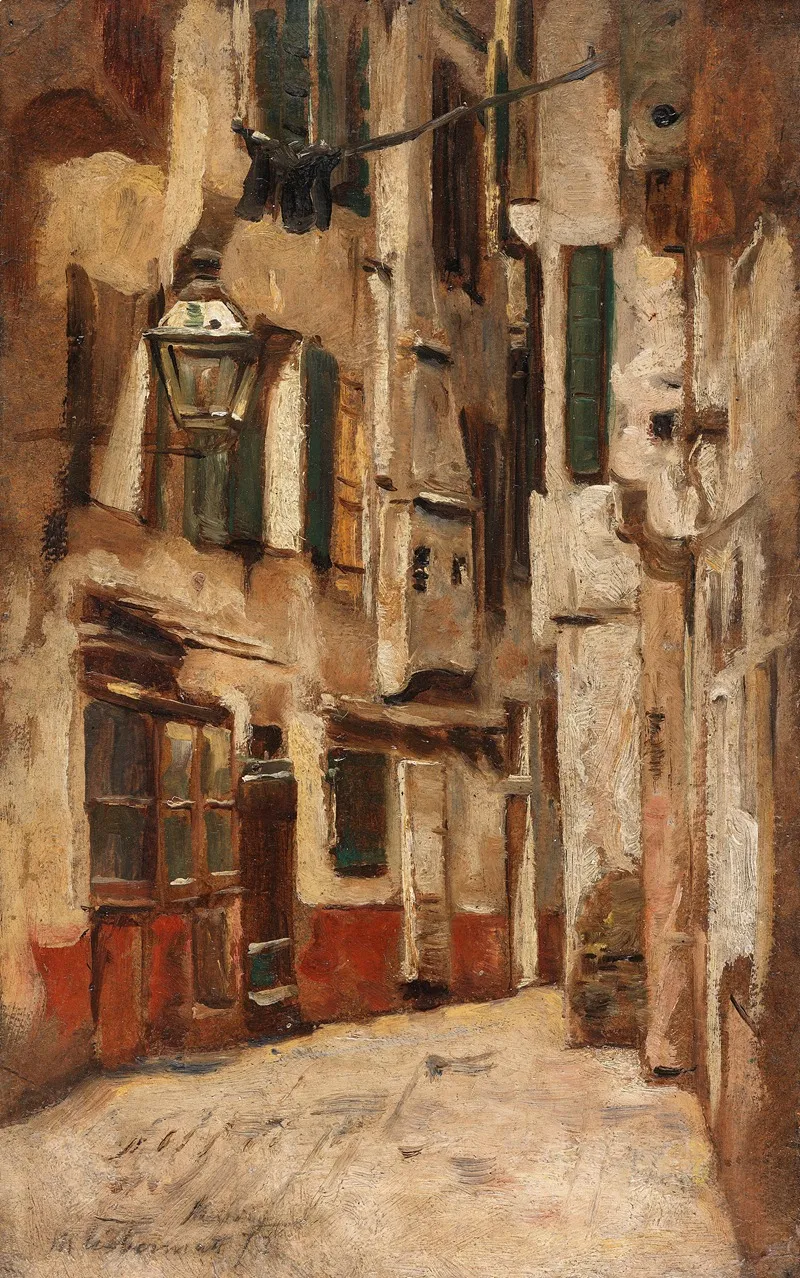 Venezianische Gasse Nach Rechts by Max Liebermann - Canvas Print