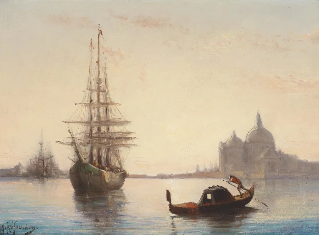 Venice 6 by Joseph Hippolyte Aussandon - Canvas Print