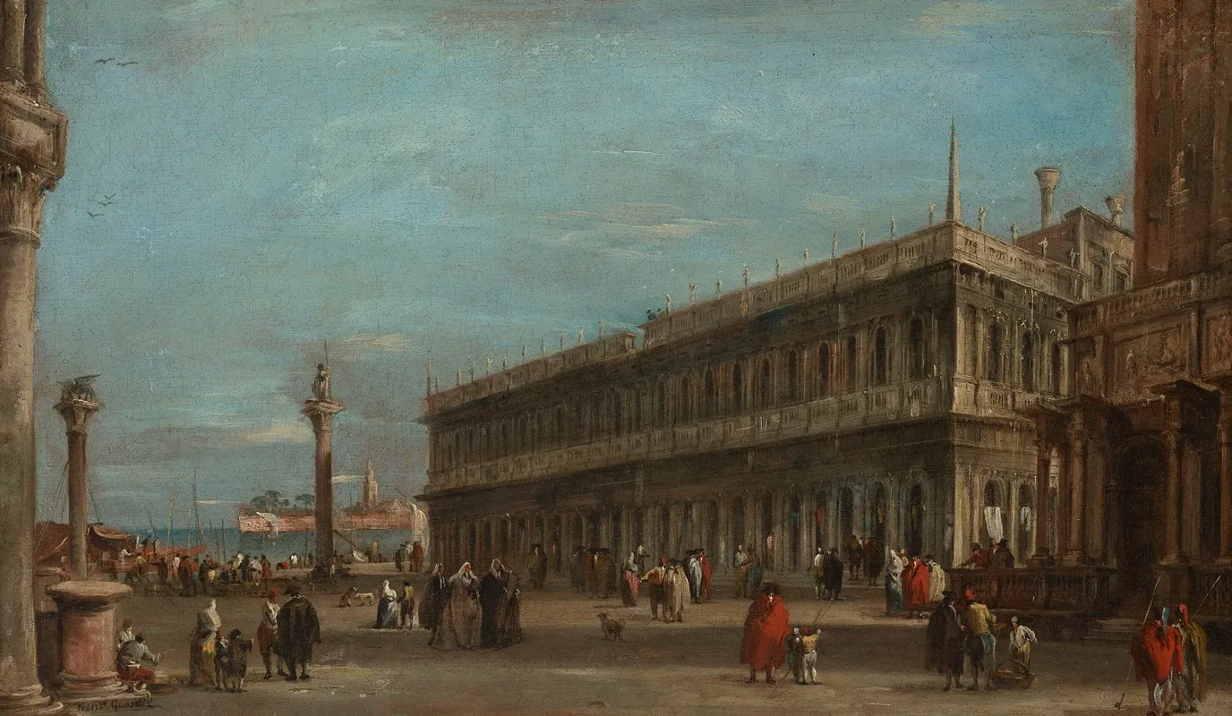Venice A View Of The Piazzetta Toward The Libreria With The Eastern Tip Of The Giudecca Beyond