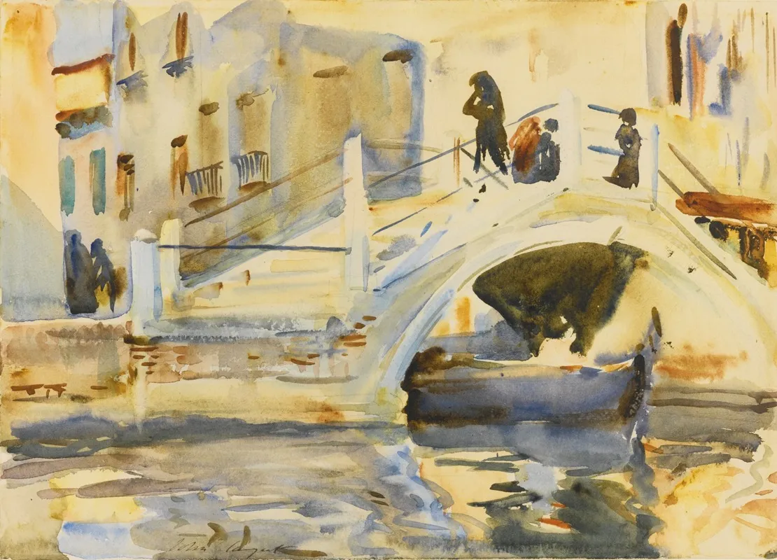 Venice Bridge With Figures