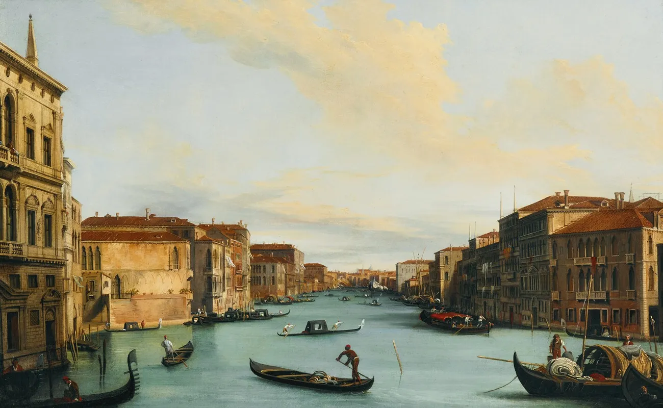Venice Canal Grande by Giuseppe Bernardino Bison - Canvas Print