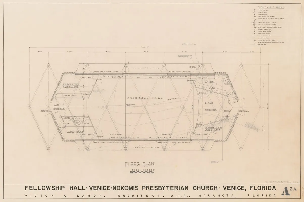 Venice Nokomis Presbyterian Church Venice Florida Fellowship Hall Plan