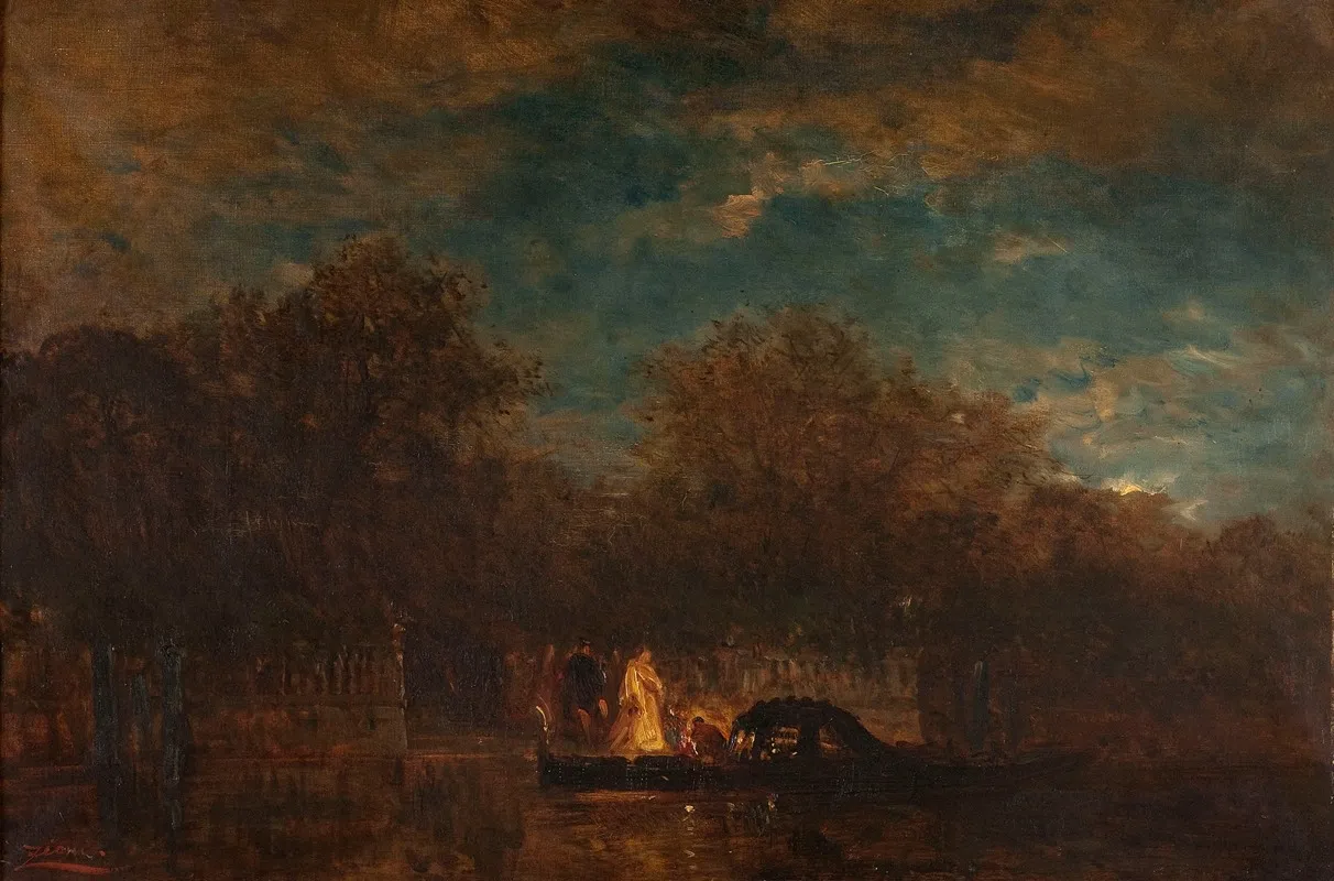 Venise La Sortie Du Jardin Francais Au Crepuscule