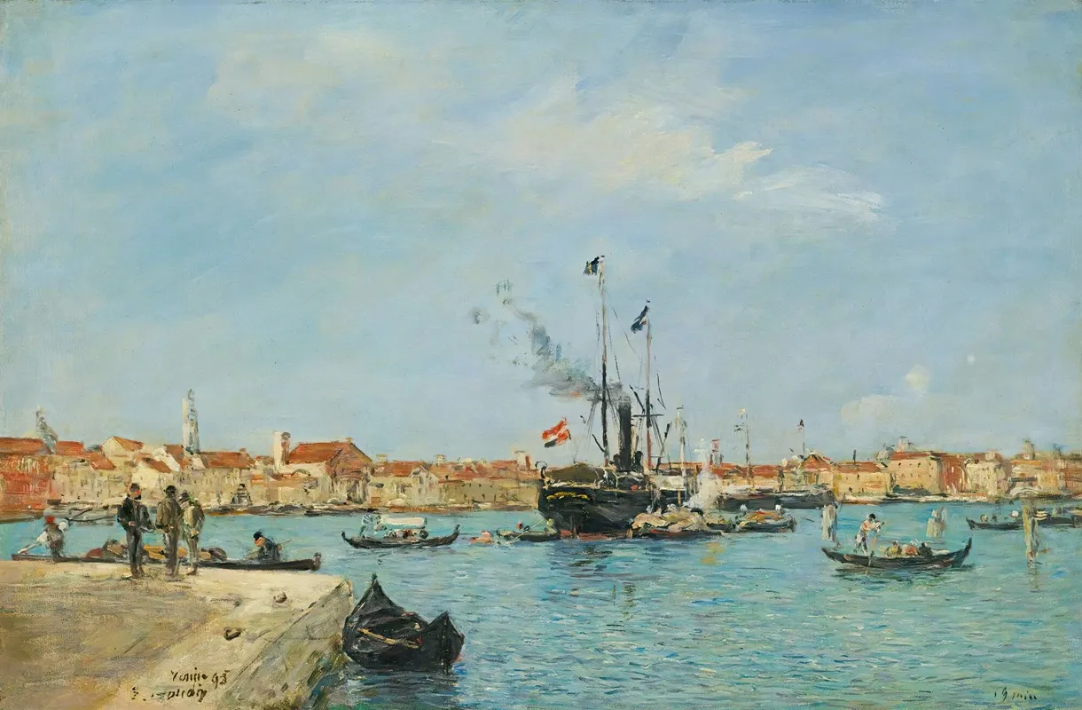 Venise Le Grand Canal Vapeurs Et Gondoles