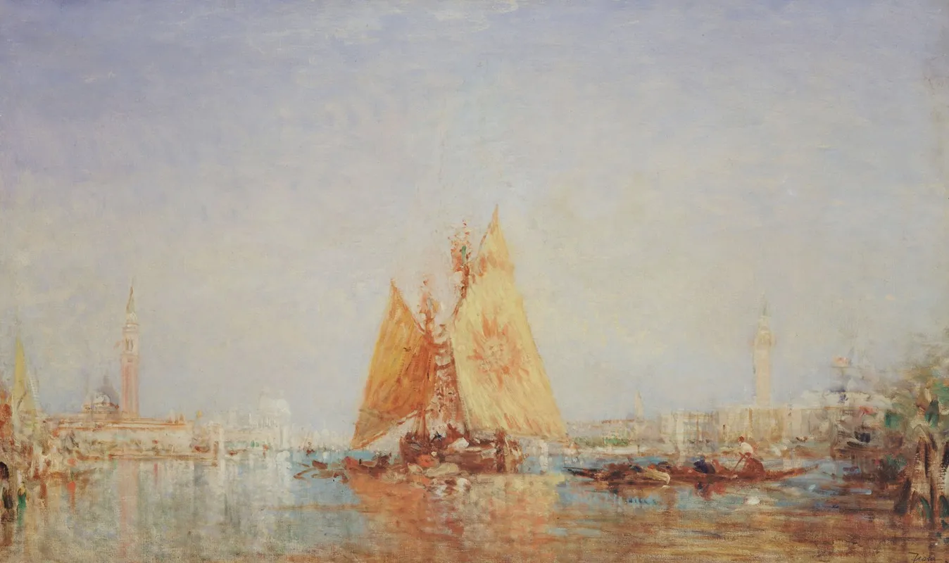 Venise Trabaccolo A La Voile Jaune
