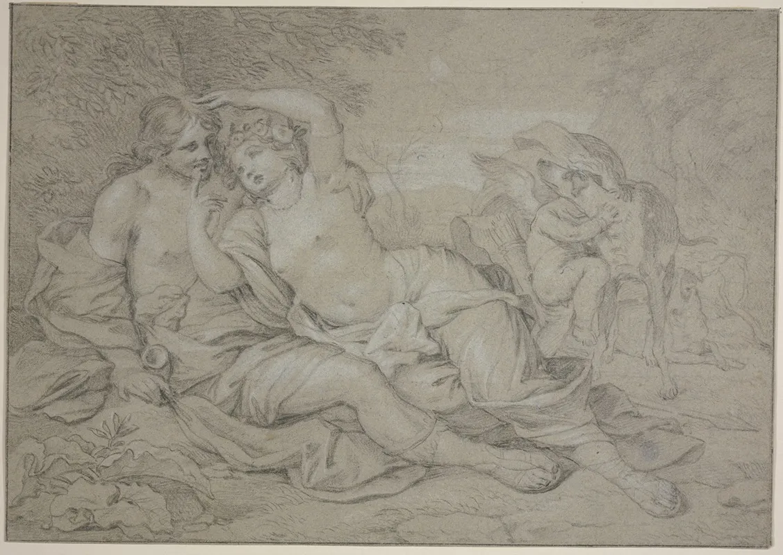 Venus And Adonis 30 by Barend Graat - Canvas Print