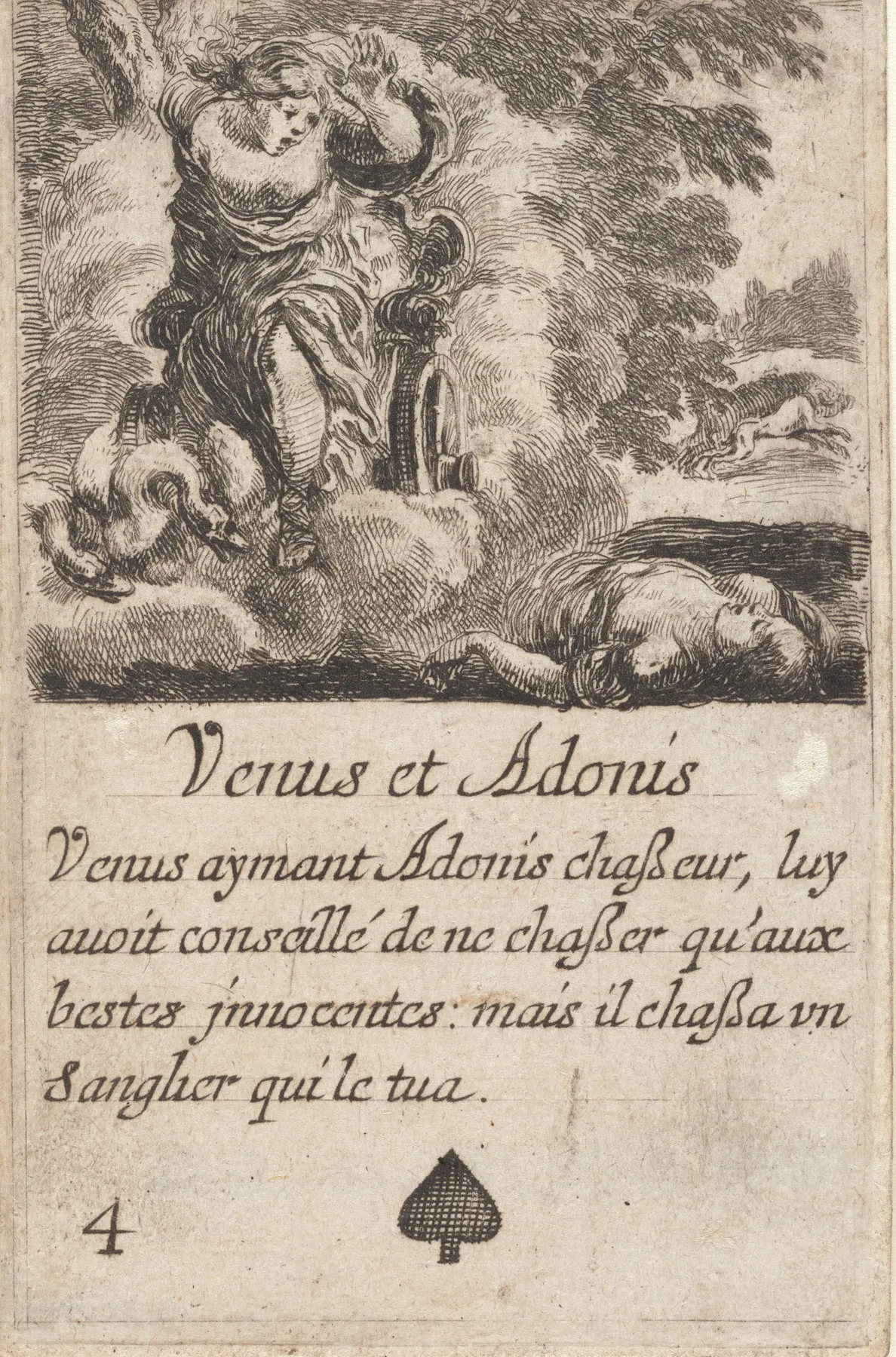 Venus Et Adonis 2 by Stefano Della Bella - Canvas Print