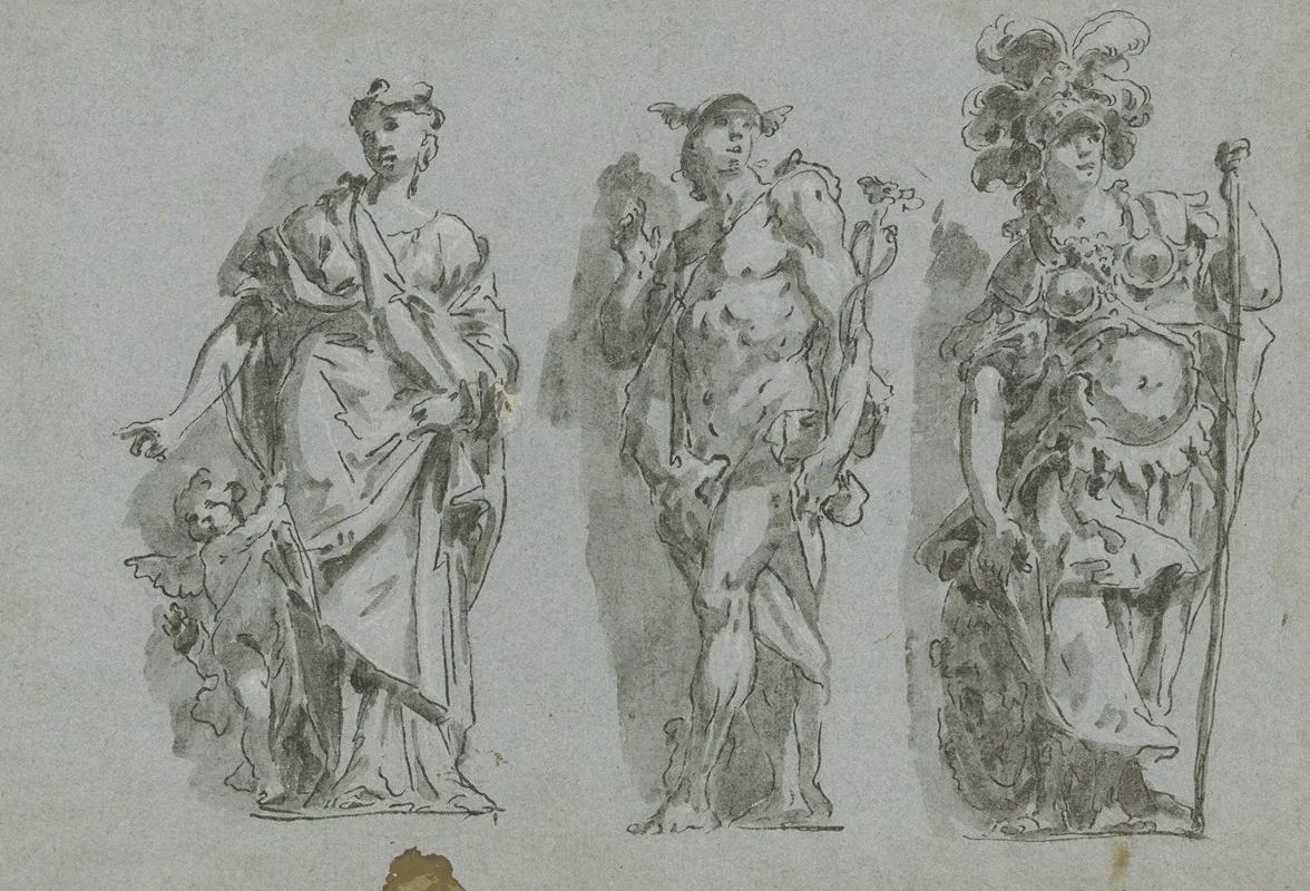 Venus Merkur Und Minerva Scheinskulptur