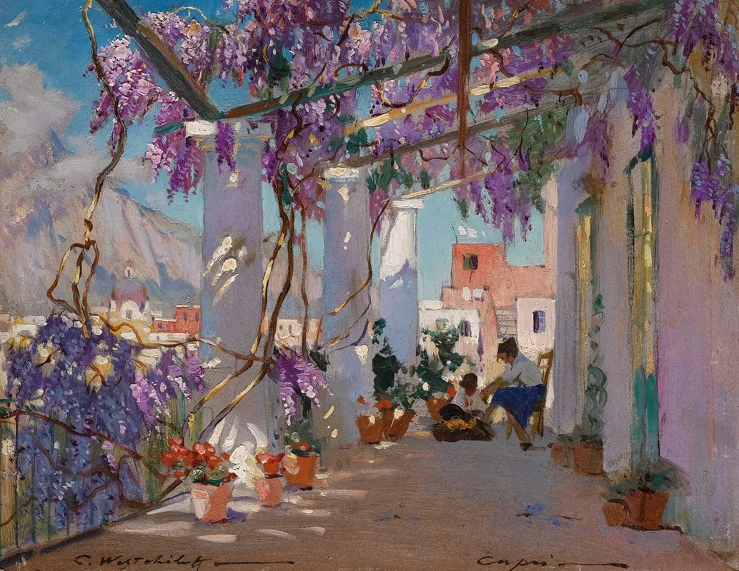 Veranda In Capri by Constantin Westchiloff - Canvas Print