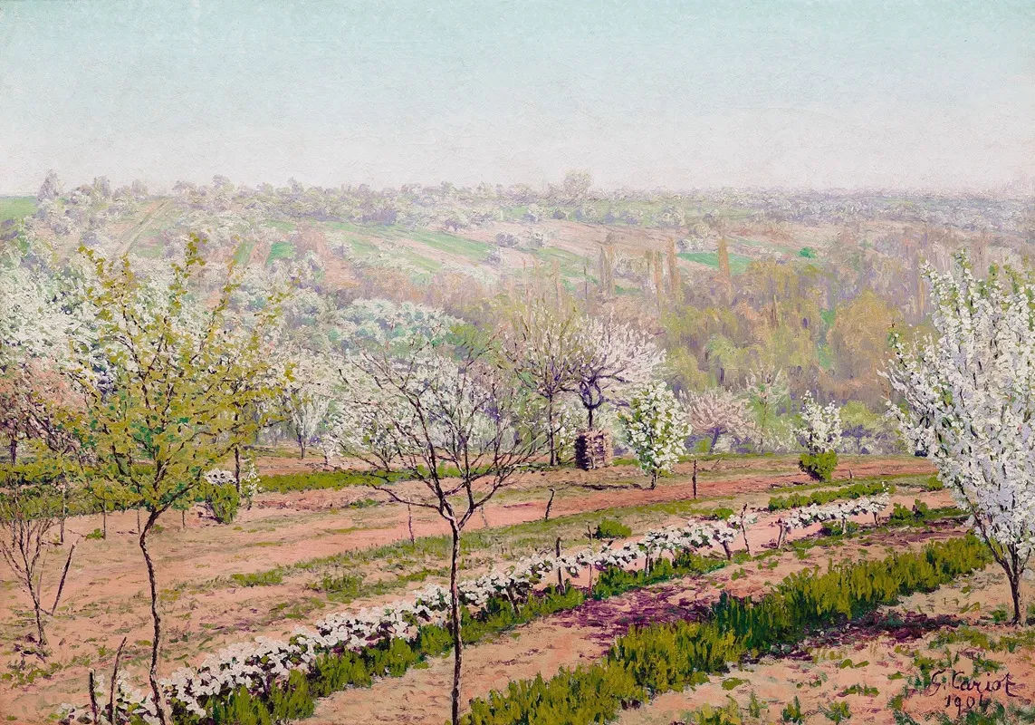Verger Fleuri by Gustave Cariot - Canvas Print
