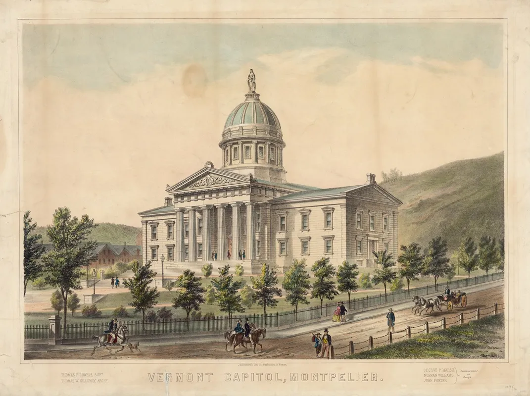Vermont Capitol Montpelier 2 by John H. Bufford's &amp; Sons - Canvas Print