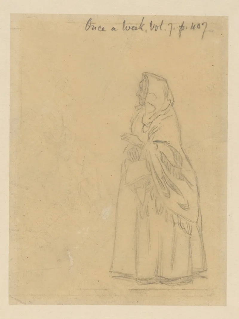 Verners Pride Old Woman by Charles Keene - Canvas Print