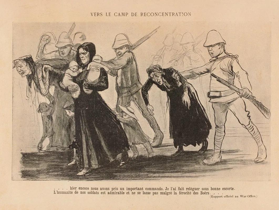 Vers Le Camp De Reconcentration by Jean Veber - Canvas Print