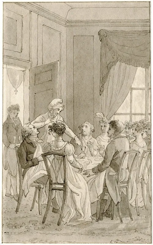 Vertoornde Vrouw Bij Tafelend Gezelschap Zij Vloog by Reinier Vinkeles - Canvas Print