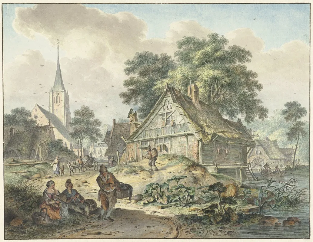 Vervallen Woning En Dorpskerk by Hendrik Meijer - Canvas Print