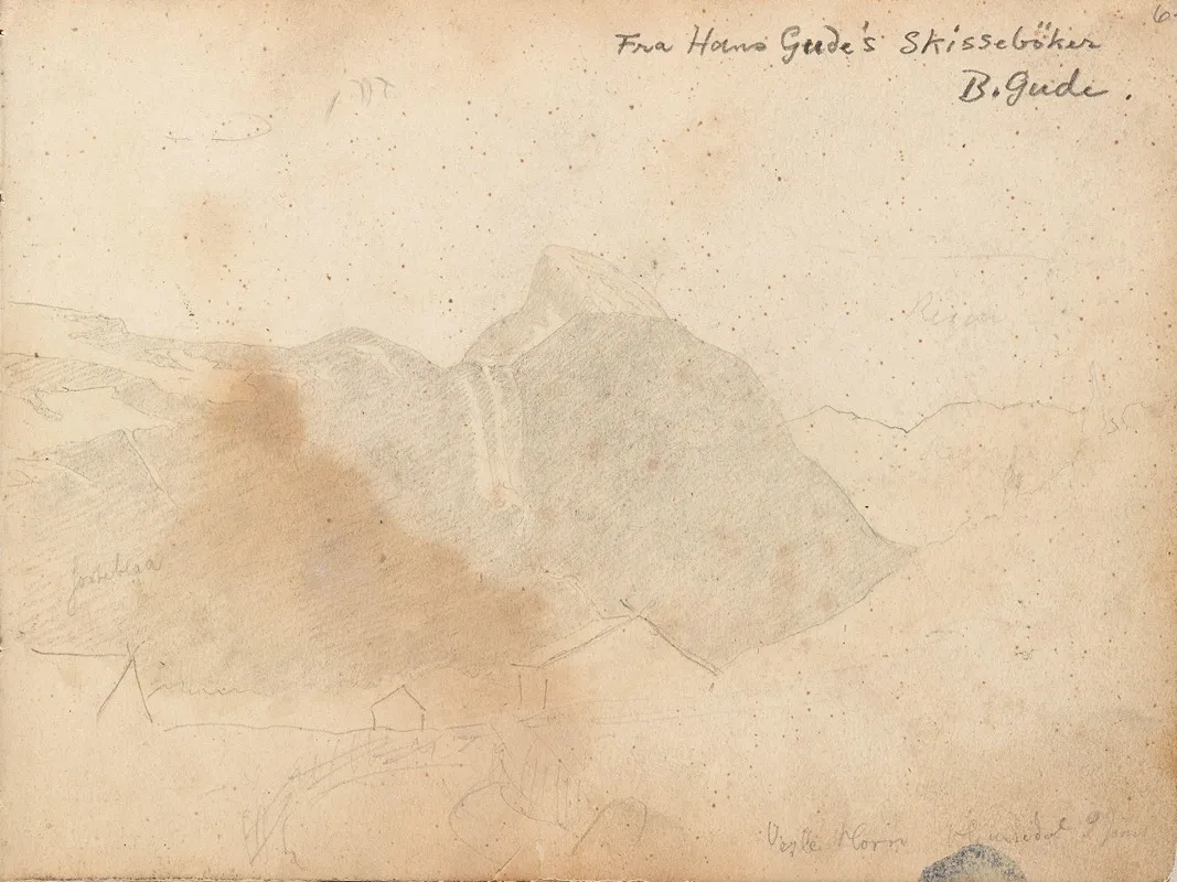 Veslehorn Hemsedal by Hans Gude - Canvas Print