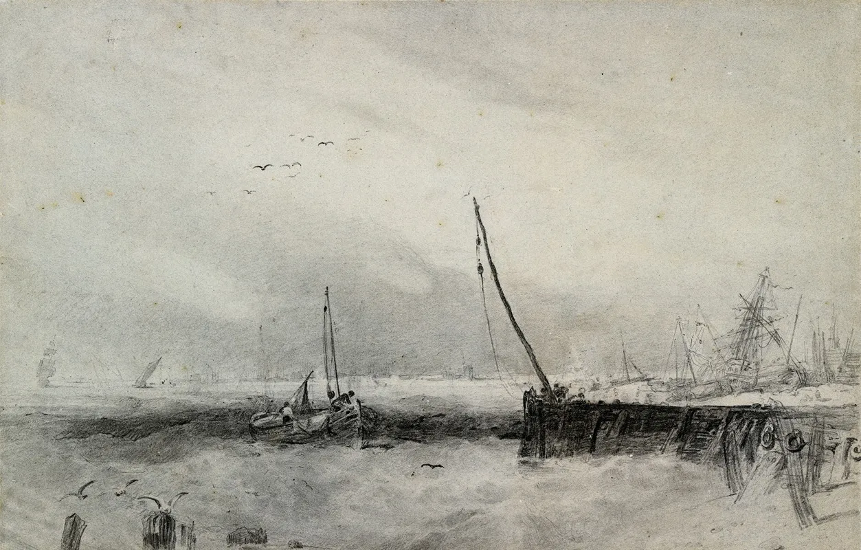 Vessels In A Squall Off The Coast