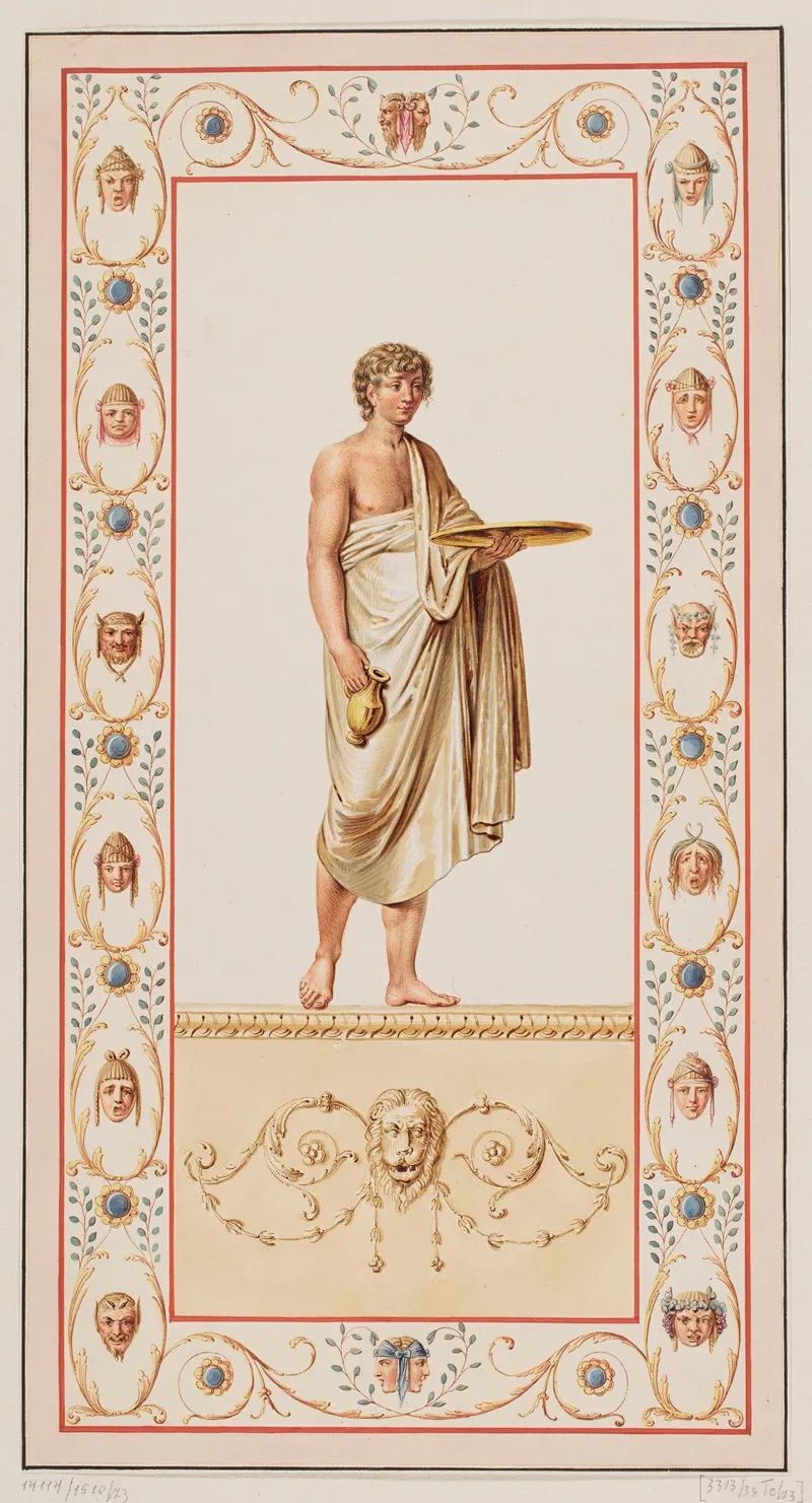 Vestigia Delle Terme Di Tito Ganimedes Quadro From Wall Ornamentation In Room 15 by Marco Carlone - Canvas Print