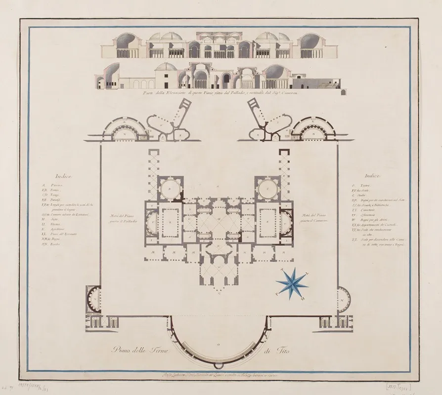 Vestigia Delle Terme Di Tito Plan Of The First Floor by Marco Carlone - Canvas Print