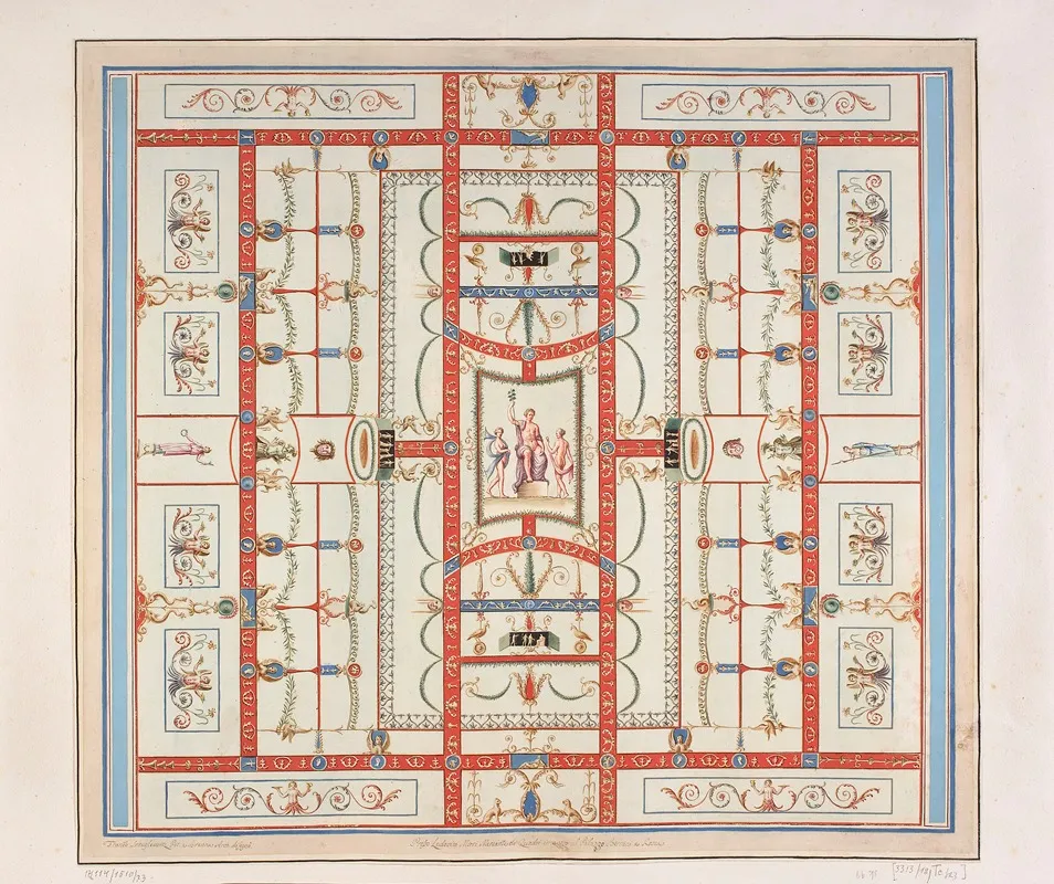 Vestigia Delle Terme Di Tito Vault Ornamentation In Room 12 by Marco Carlone - Canvas Print