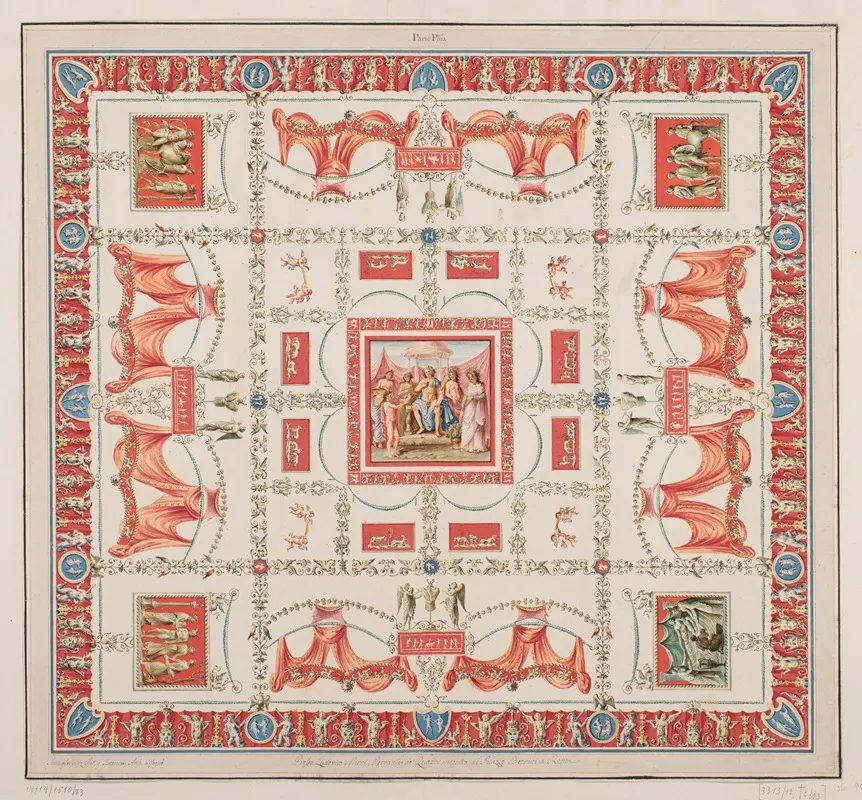 Vestigia Delle Terme Di Tito Vault Ornamentation In Room 25 by Marco Carlone - Canvas Print
