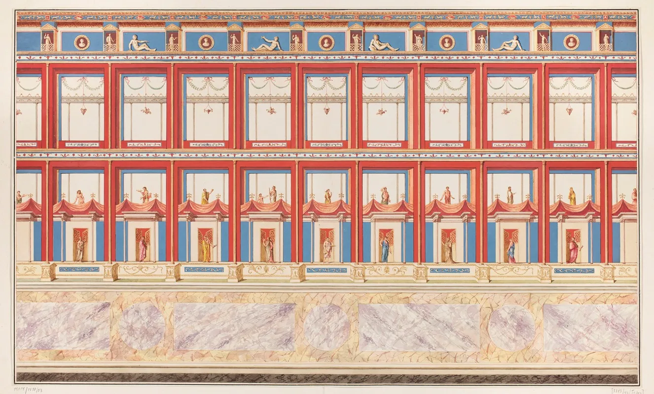 Vestigia Delle Terme Di Tito Wall Ornamentation In Room 15 by Marco Carlone - Canvas Print