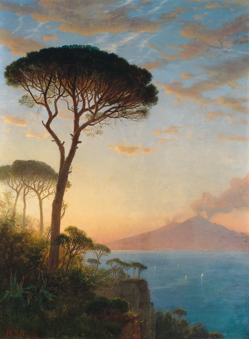 Vesuvius At Dusk by William Stanley Haseltine - Canvas Print