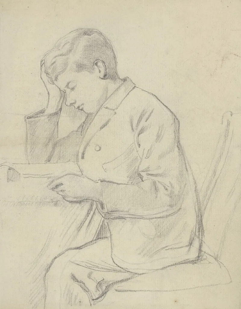 Victor Scholderer Lesend Am Tisch by Otto Scholderer - Canvas Print