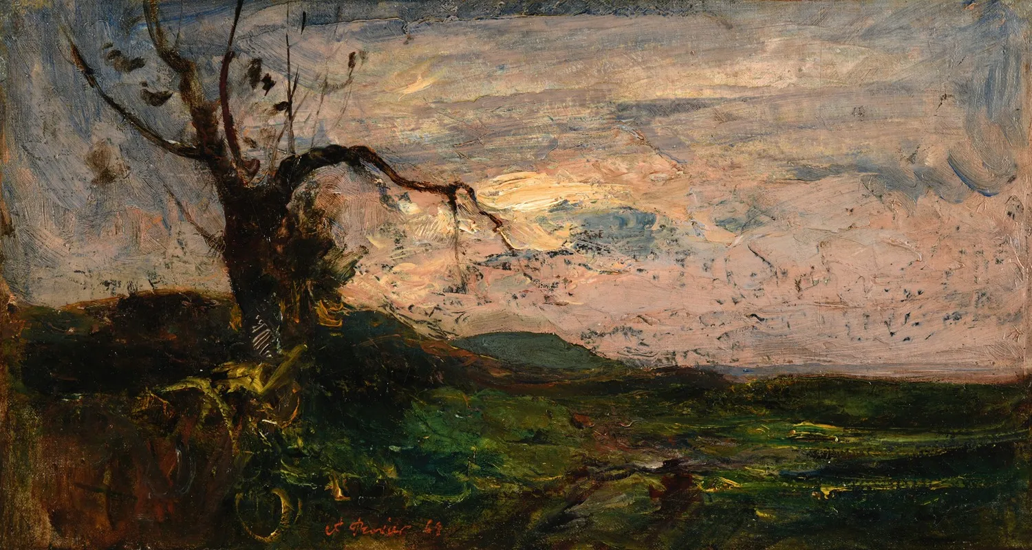 Vieil Arbre Dans La Plaine by François-Auguste Ravier - Canvas Print
