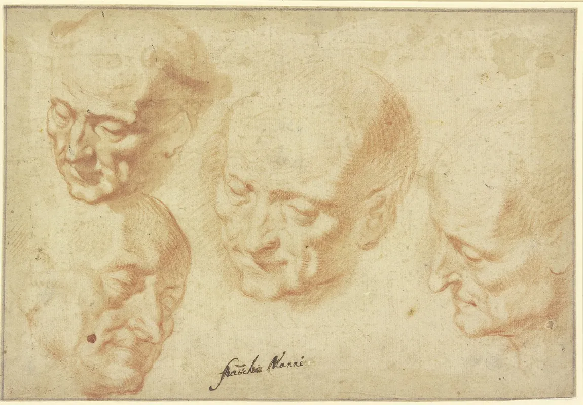 Vier Studien Nach Einer Totenmaske by Francesco Vanni - Canvas Print