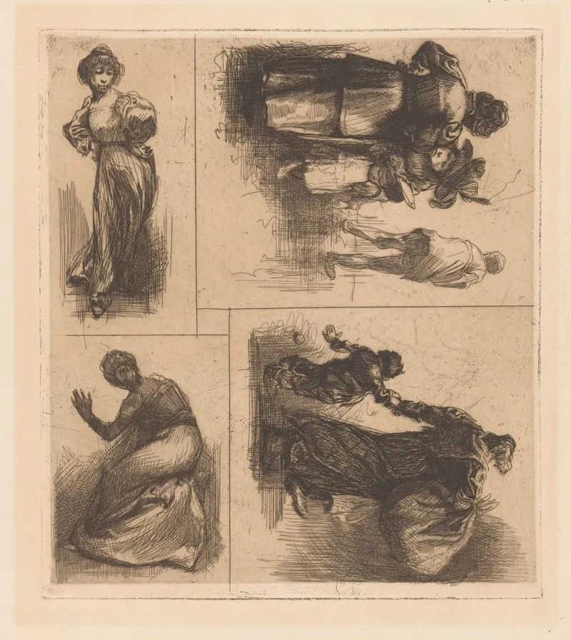 Vier Voorstellingen Met Menselijke Figuren by Johannes Josephus Aarts - Canvas Print