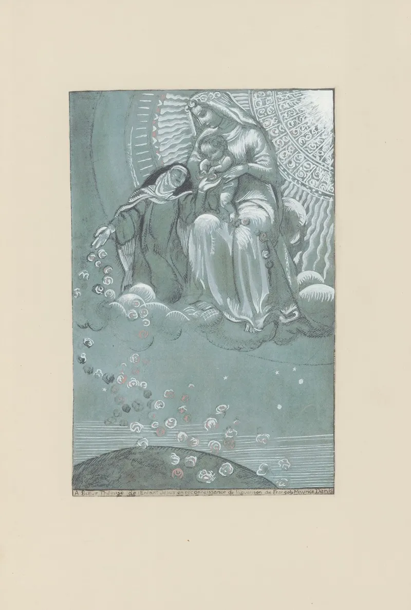 Vierge A Lenfant Et Sainte Therese by Maurice Denis - Canvas Print