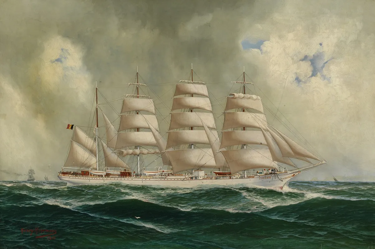 Viermastbark En Opleidingsschip Lavenir by John-Henry Mohrmann - Canvas Print