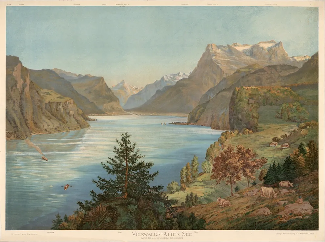 Vierwaldstatter See 3 by Adolf Lehmann - Canvas Print