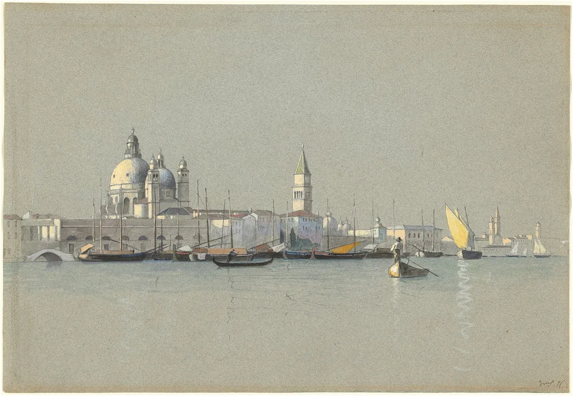 View Across The Giudecca Canal Toward The Salute And The Campanile Of San Marco by William Stanley Haseltine - Canvas Print