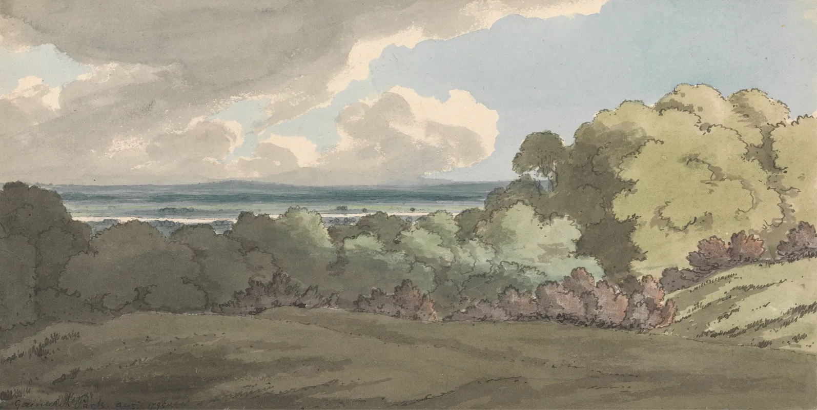 View Across The Thames For Greenwich Park by William P. Sherlock - Canvas Print