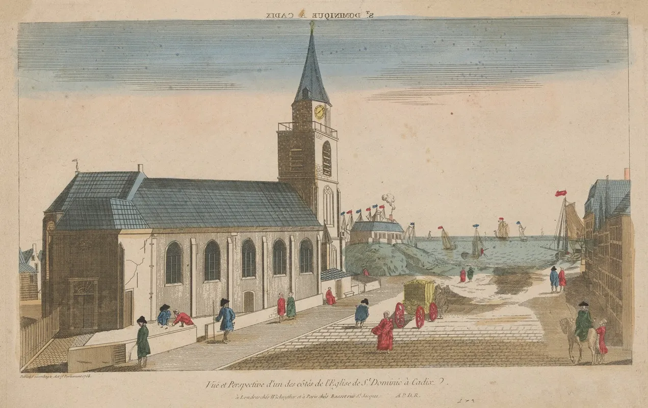 View And Perspective Of One Side Of The Church Of St Dominic In Cadiz