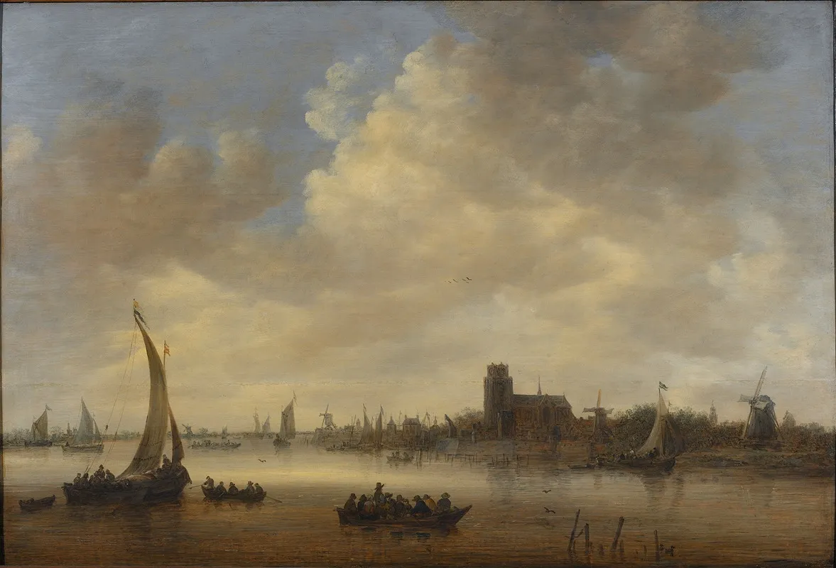View From Dordrecht by Jan van Goyen - Canvas Print