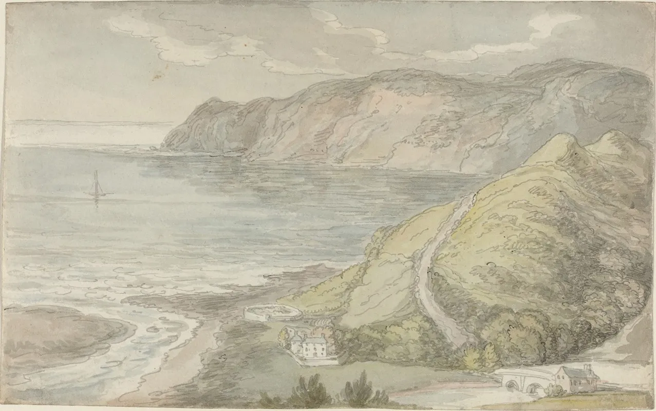 View From The Inn At Lynton by Thomas Rowlandson - Canvas Print