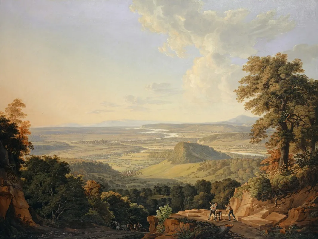View From The Muttenz Quarry Toward Basel by Peter Birmann - Canvas Print