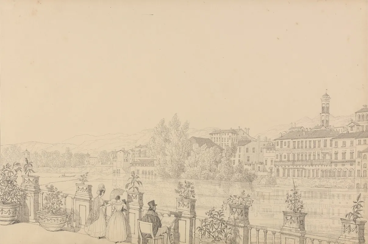 View From The Terrace Of Casino Percori On The Lung Arno Florence