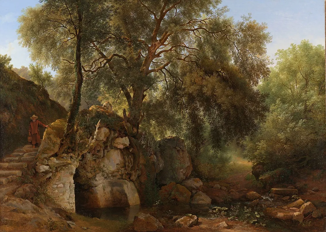 View In The Park Of The Villa Chigi At Ariccia by Abraham Teerlink - Canvas Print