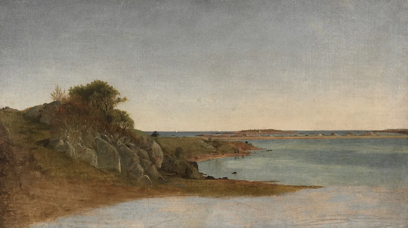 View Near Newport by John Frederick Kensett - Canvas Print