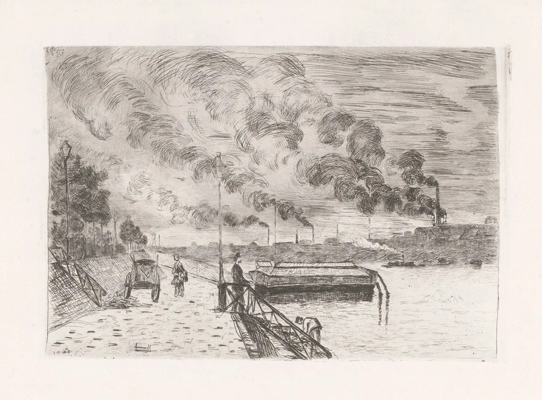 View Of A Quay With Factories In The Background